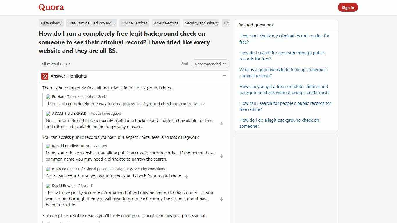 How to run a completely free legit background check on someone to see their criminal record - Quora